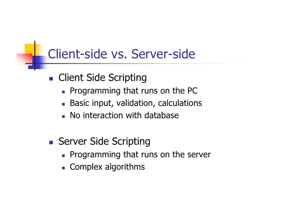 What is server side programming?