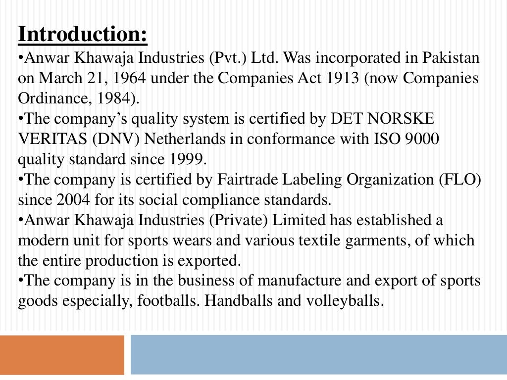 Anwar khawaja industries slides