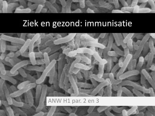 Ziek en gezond: immunisatie




      ANW H1 par. 2 en 3
 