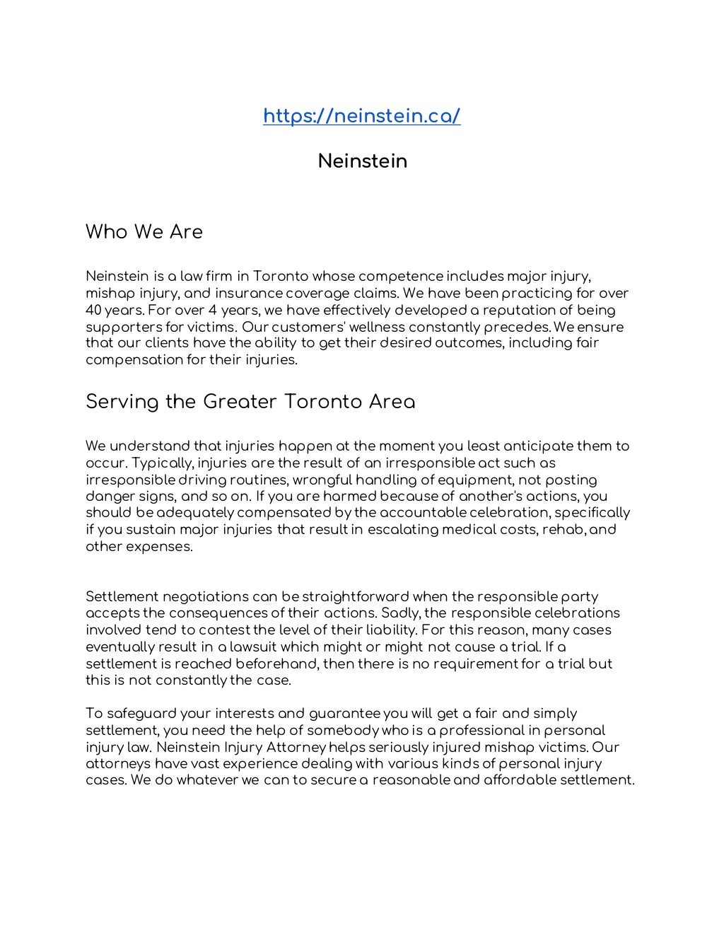 NEINSTEIN PERSONAL INJURY LAWYERS