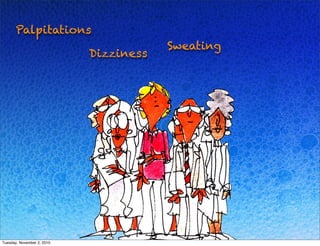 Sweating
Palpitations
Dizziness
Tuesday, November 2, 2010
 