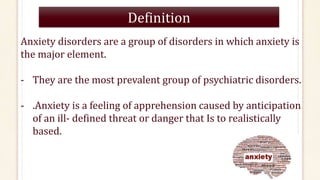 Apprehensive Def Anxiety disorders -defen | phobias | panic attack |causes | management ...