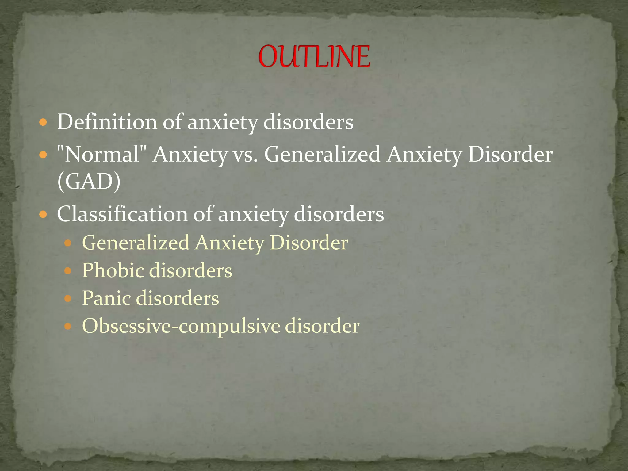 Anxiety disorders and obsessive compulsive Disease | PPTX