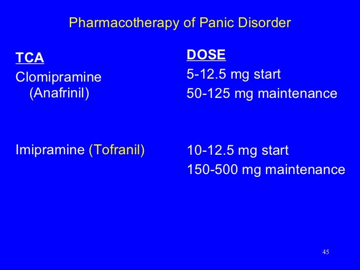 tofranil for anxiety disorder
