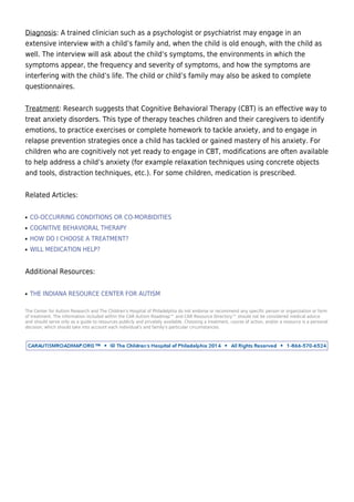 Anxiety in Children with Autism Spectrum Diagnoses | PDF