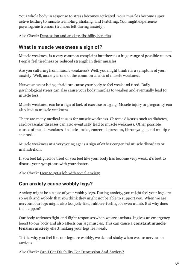 Can Anxiety Cause Muscle Weakness 