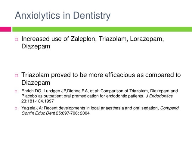 Diazepam In Relation To Dentistry