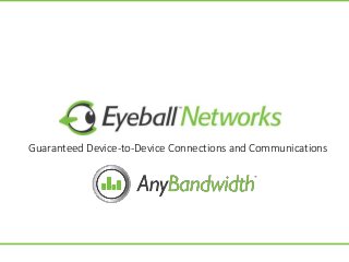 Eyeball Networks 
Guaranteed Device-to-Device Connections and Communications 
 