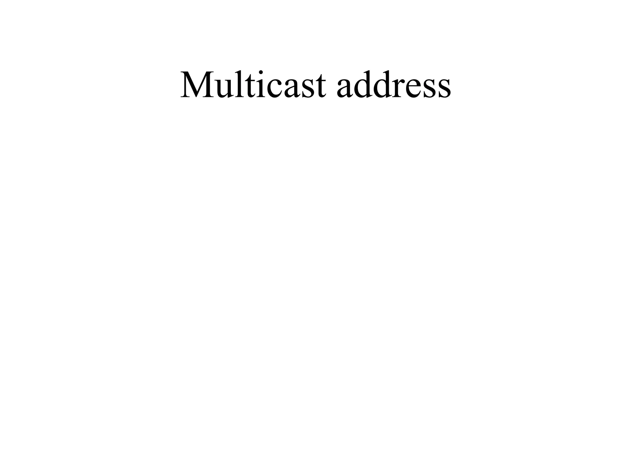 Multicast address 