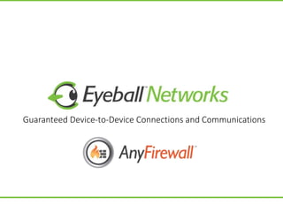 Eyeball Networks
Guaranteed Device-to-Device Connections and Communications
 