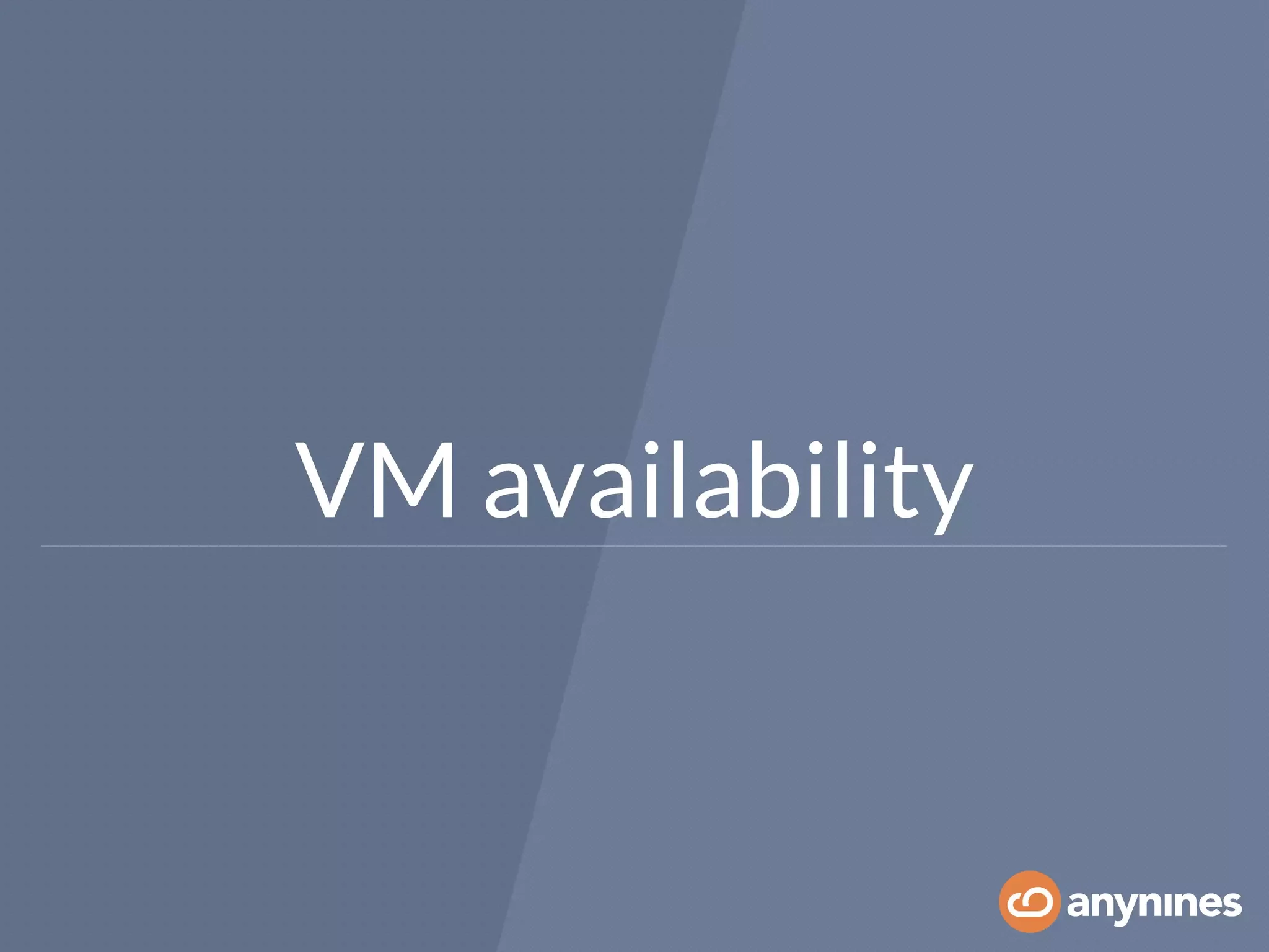 VM availability
 