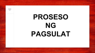 PROSESO
NG
PAGSULAT
 