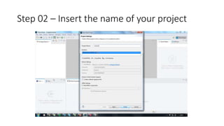 Step 02 – Insert the name of your project
 