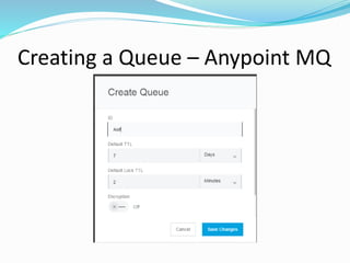 Anypoint mq (mulesoft) pub sub model | PPTX