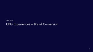 CPG Experiences + Brand Conversion
CASE STUDY
20
 