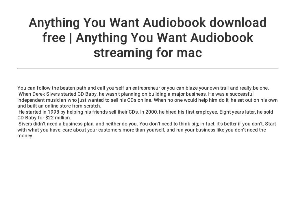 Anything You Want Audiobook download free | Anything You Want Audiobo…