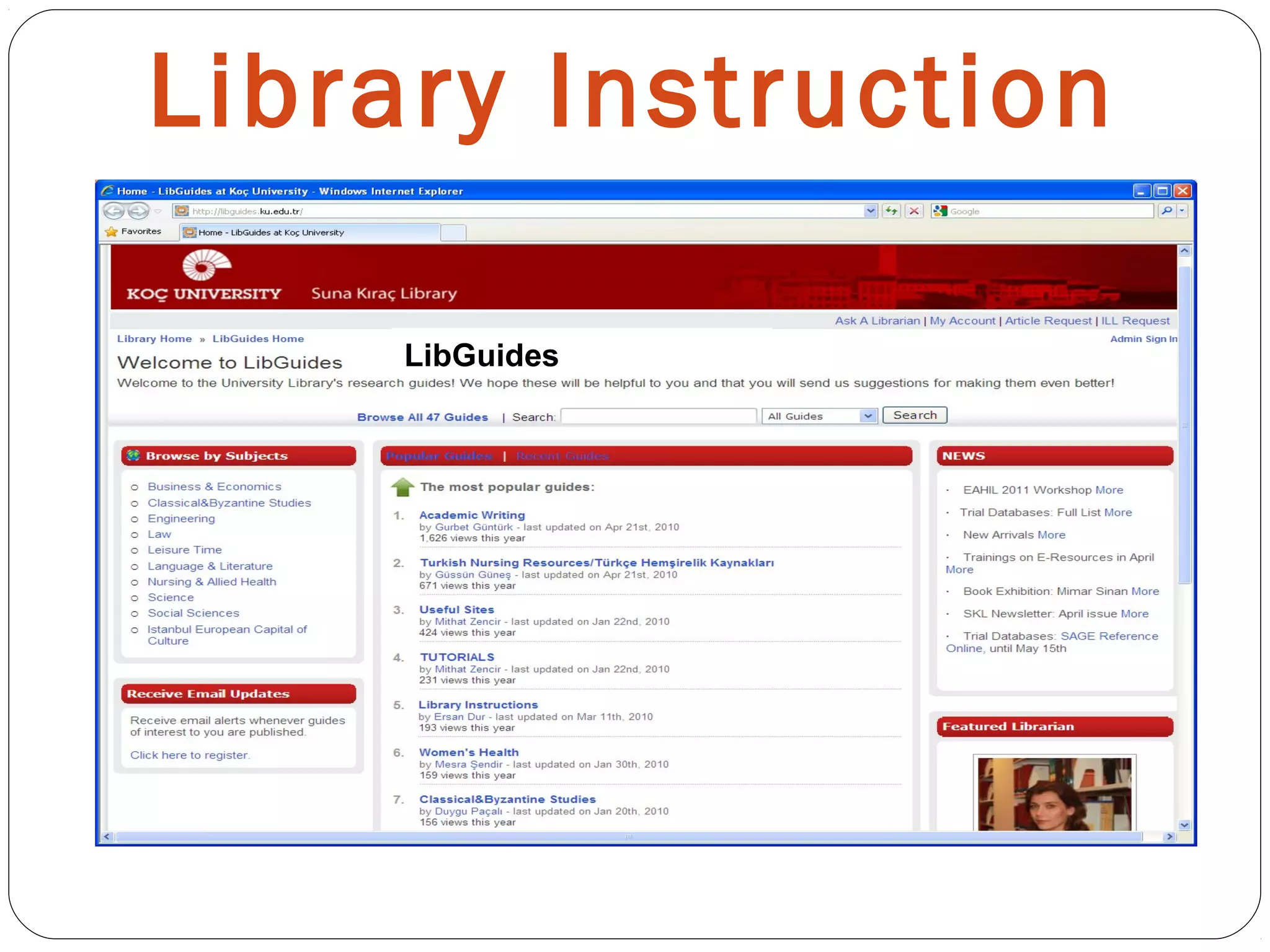 Library Instruction
LibGuides
 