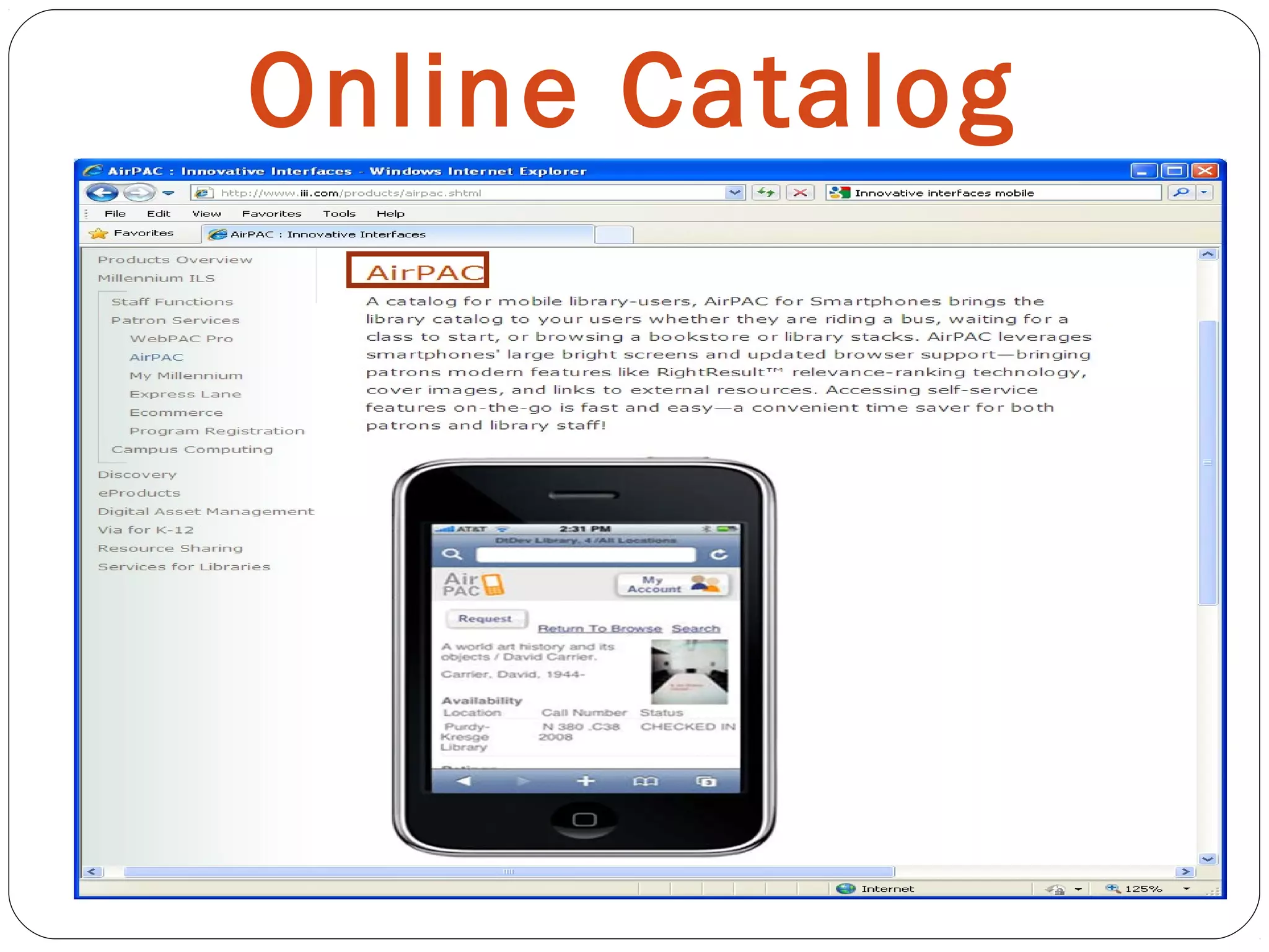 Online Catalog
 