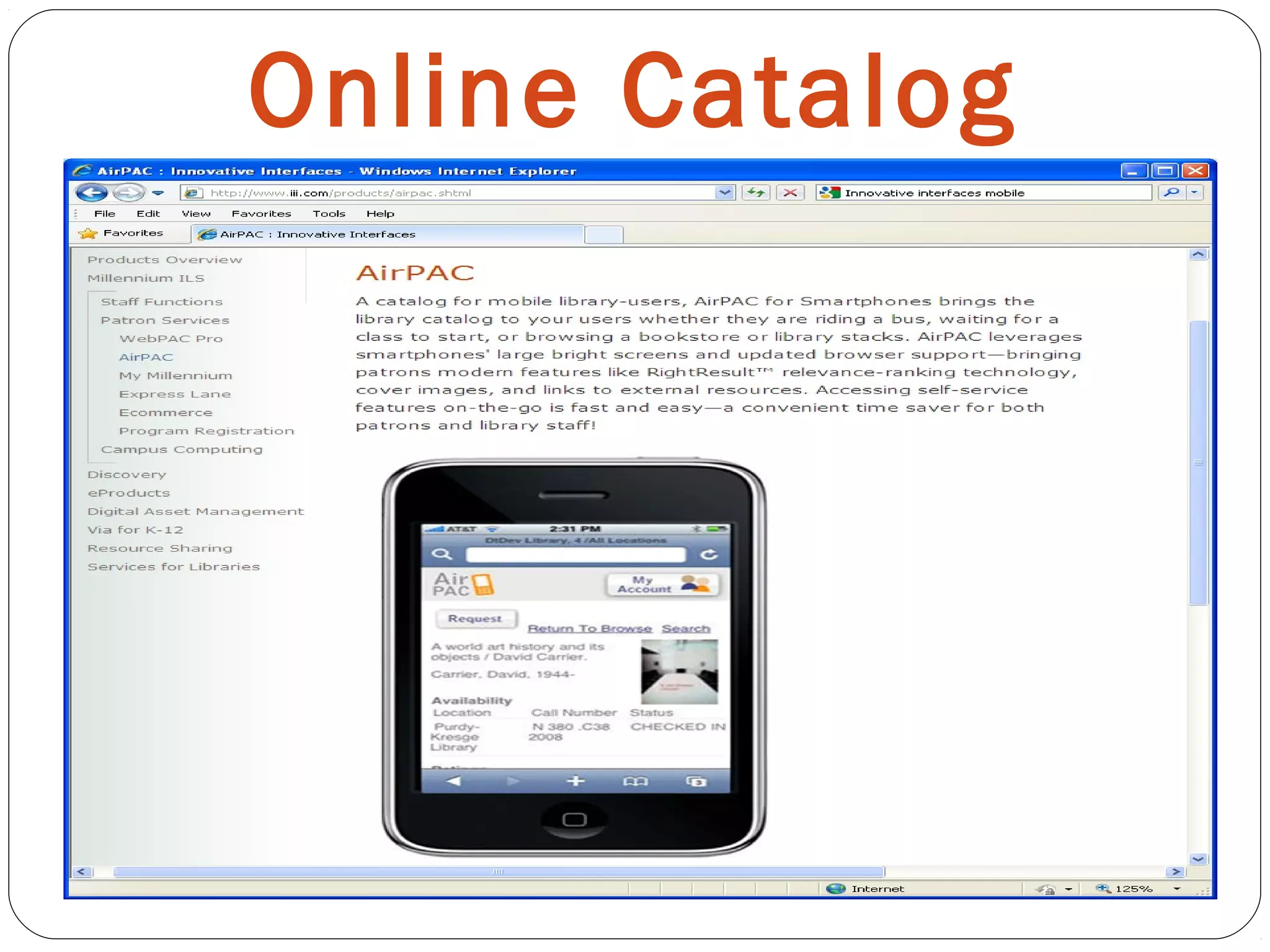 Online Catalog
 