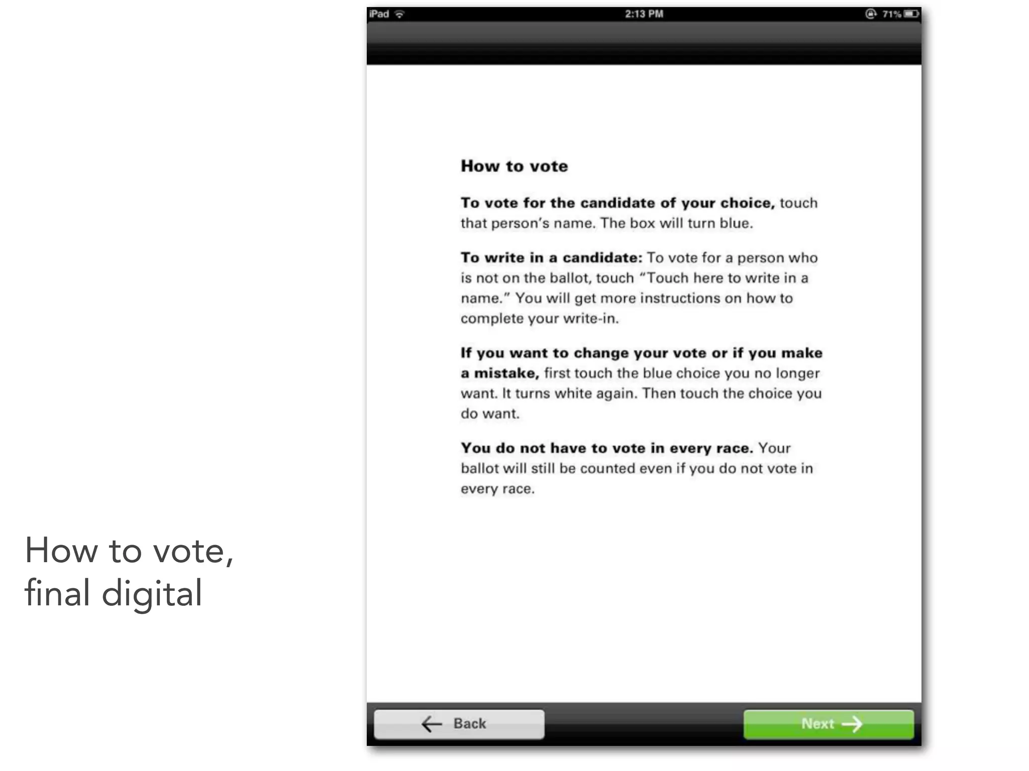How to vote,
ﬁnal digital
 