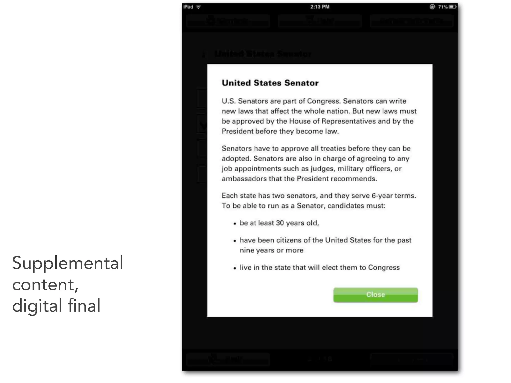 Supplemental
content,
digital ﬁnal
 