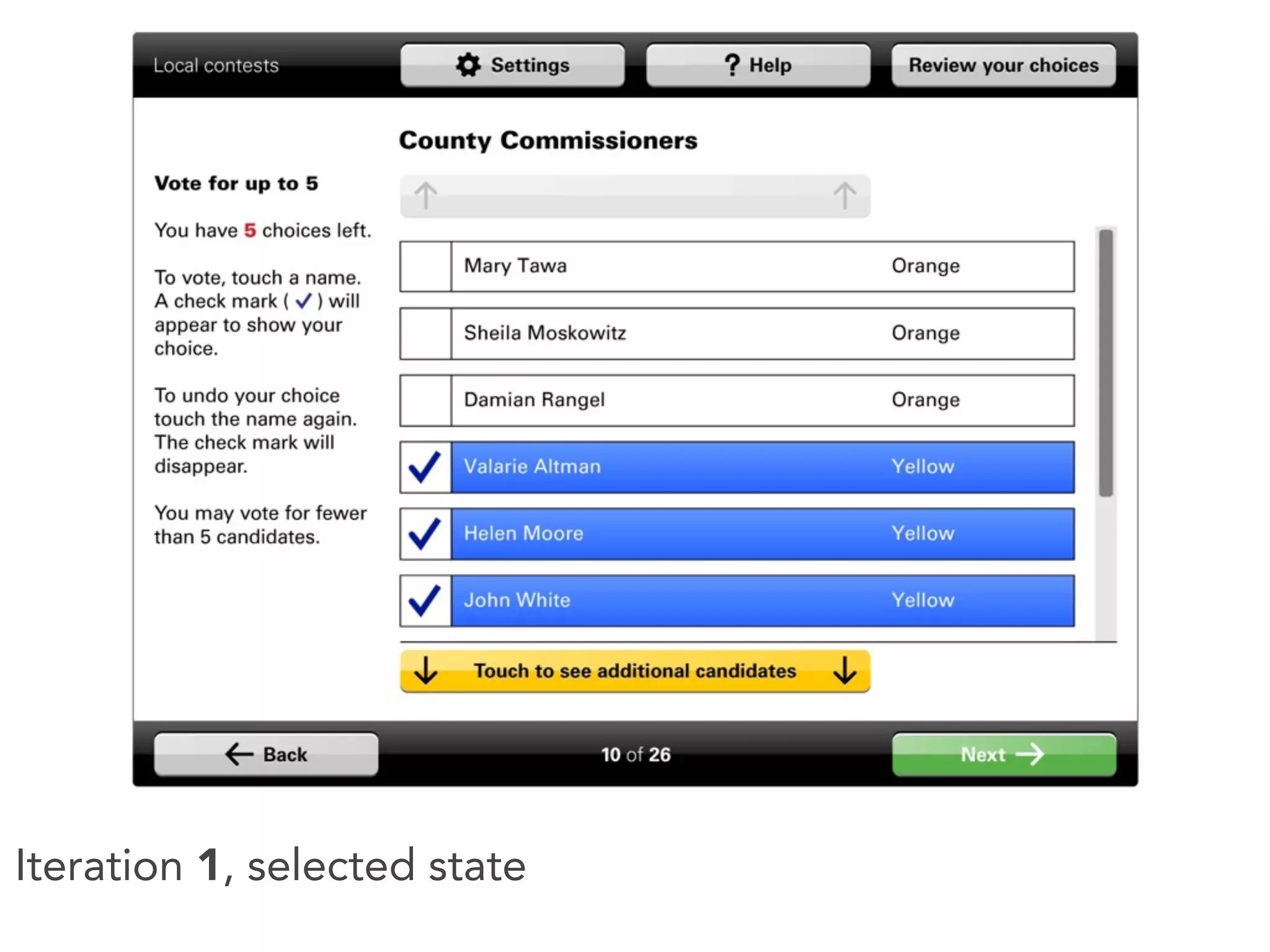 Iteration 1, selected state
 
