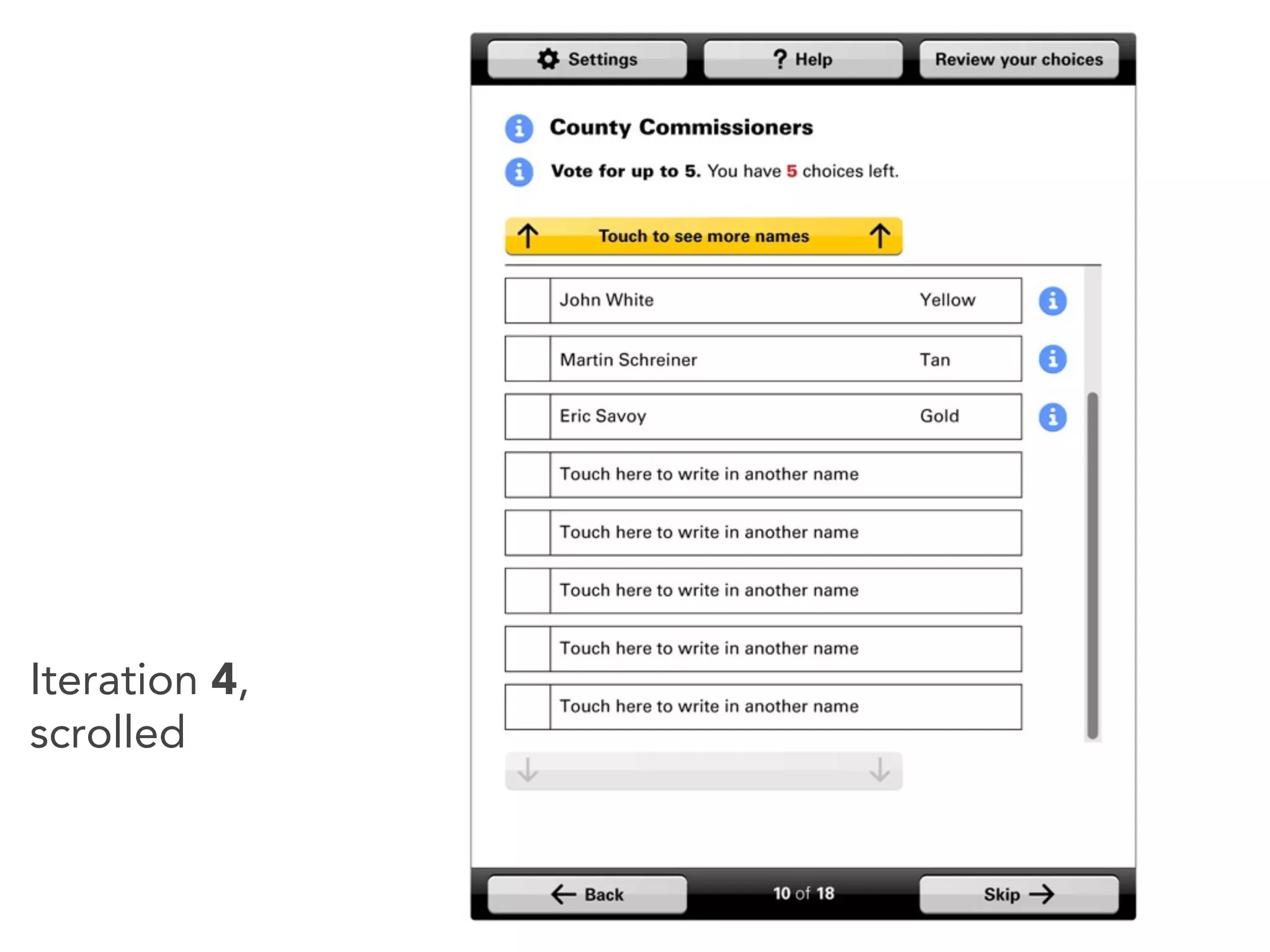 Iteration 4,
scrolled
 