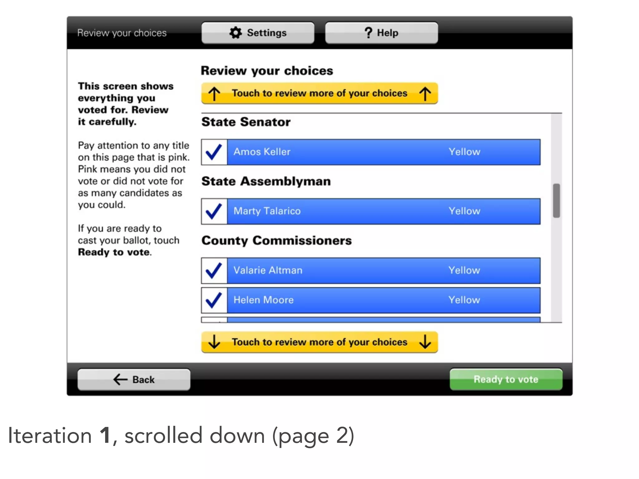 Iteration 1, scrolled down (page 2)
 