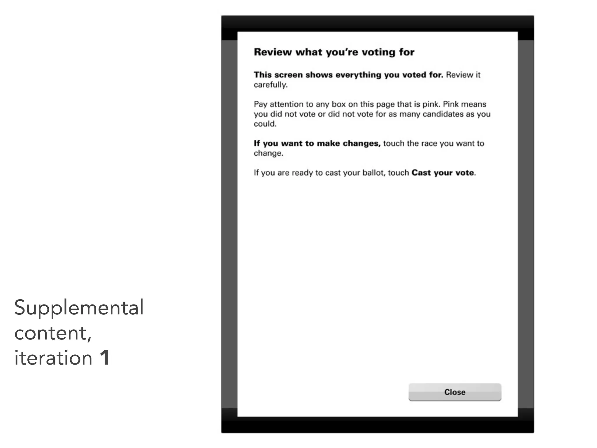 Supplemental
content,
iteration 1
 