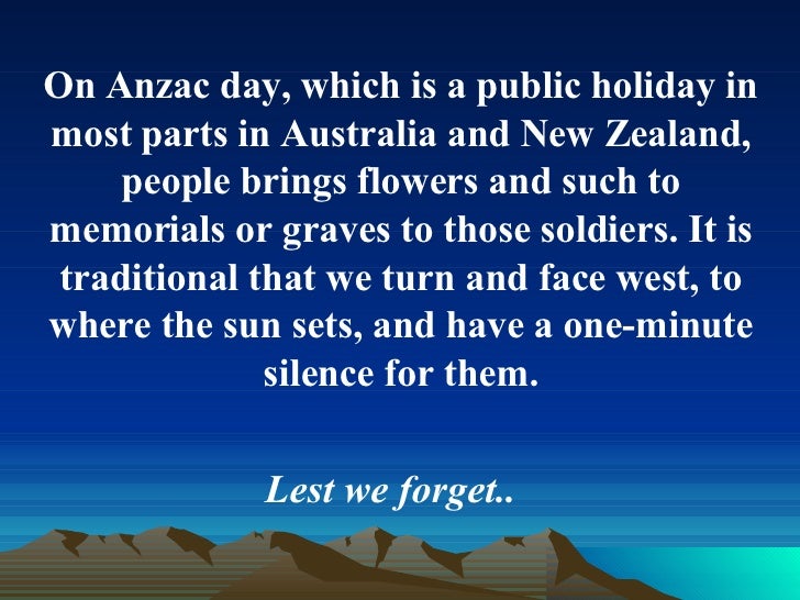 Anzac Day Anzac Day