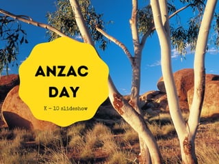 K - 10 slideshow
ANZAC
DAY
 