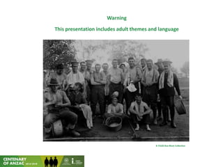 Warning
This presentation includes adult themes and language
B 73105 Ron Blum Collection
 