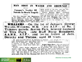 Advertiser 13 January 1938
 