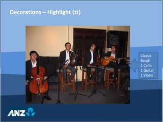 Decorations – Highlight (tt)Classic Band:1 Cello1 Guitar1 Violin