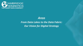Anzo
From Data Lakes to the Data Fabric:
Our Vision for Digital Strategy
 