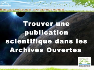 Trouver une publication scientifique dans les Archives Ouvertes   