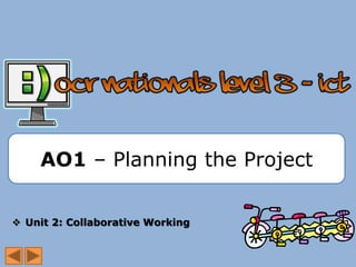 AO1 – Planning the Project


 Unit 2: Collaborative Working
 