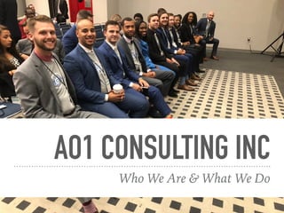 AO1 CONSULTING INC
Who We Are & What We Do
 