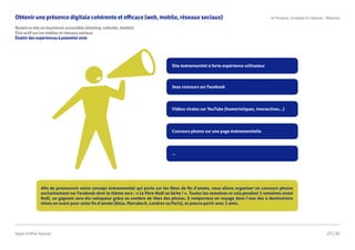 Obtenir une présence digitale cohérente et efficace (web, mobile, réseaux sociaux)                                        ...