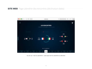 34
SITE WEB Page calendrier des rencontres (déclinaison dates)
Au clic sur « Voir le calendrier » Jean peut voir le calendrier se dévoiler.
 