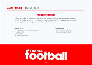 CONTEXTE - Benchmark
France football
Fondé en 1946, le magazine spécialisé en football recense les principales actualités
...