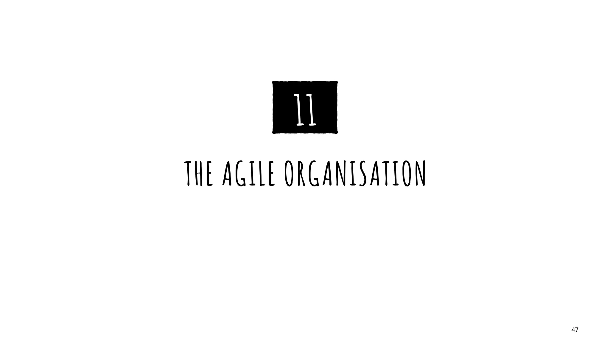 THE AGILE ORGANISATION
47
11
 