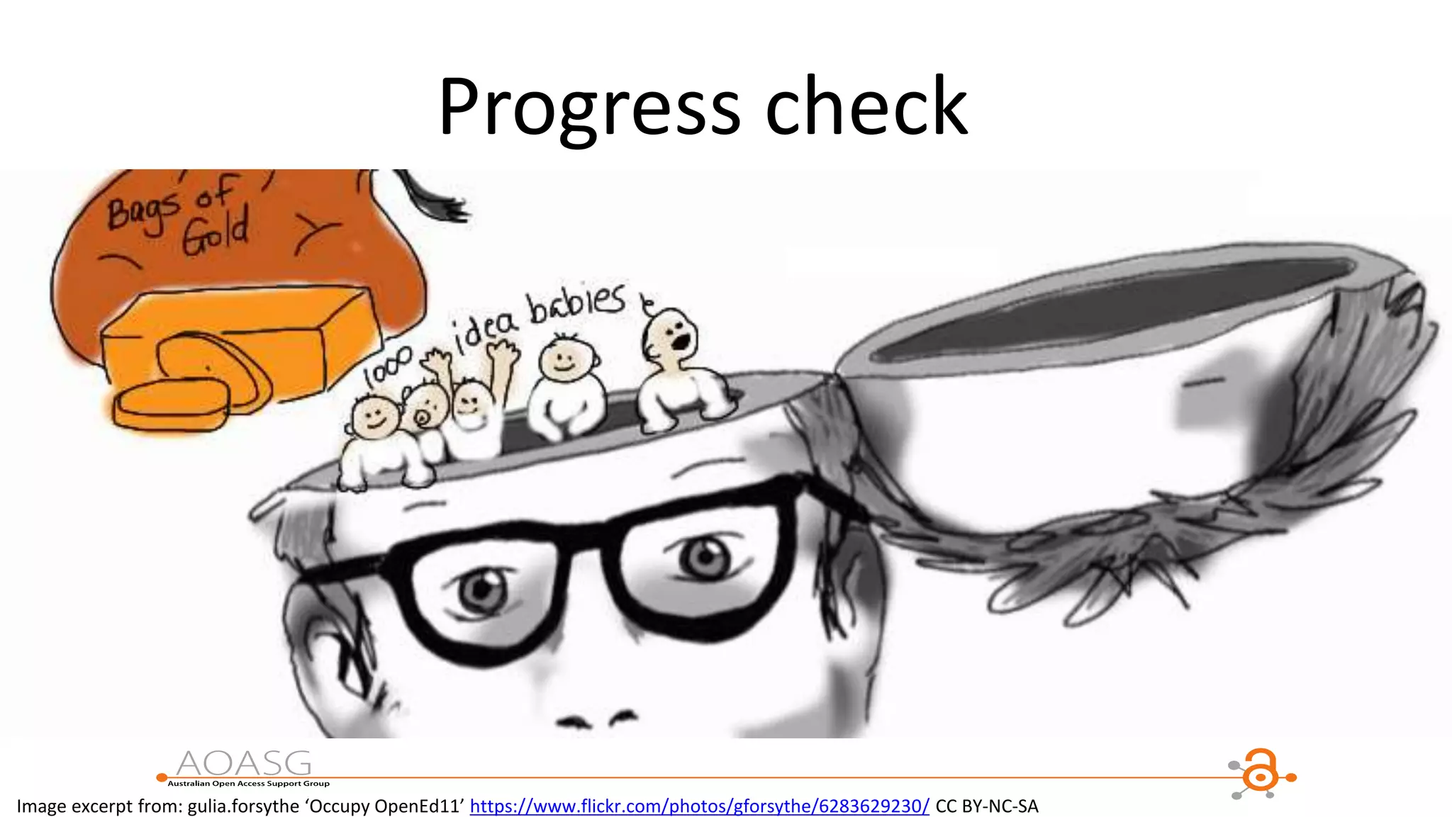 Progress check
Image excerpt from: gulia.forsythe ‘Occupy OpenEd11’ https://www.flickr.com/photos/gforsythe/6283629230/ CC BY-NC-SA
 