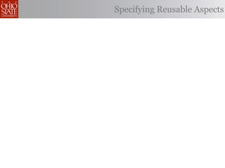 Specifying Reusable Aspects
 