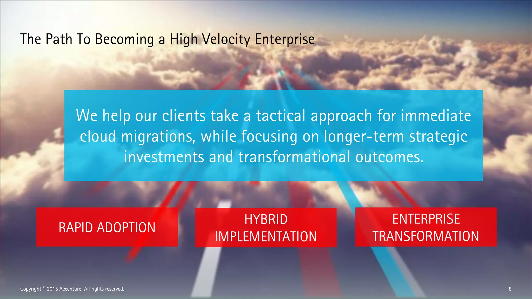 CONNECTED
8Copyright © 2016 Accenture All rights reserved.
INTEGRATED PROVEN SECURE
Create a digital network of internal and external
systems, customers, partners, intelligent products,
process and service providers
Built on the Accenture Foundation Platform for Oracle,
a proven platform already being used by more than
400 companies around the globe
Secure path to the cloud with integrated end-to-end
delivery and maintenance
 