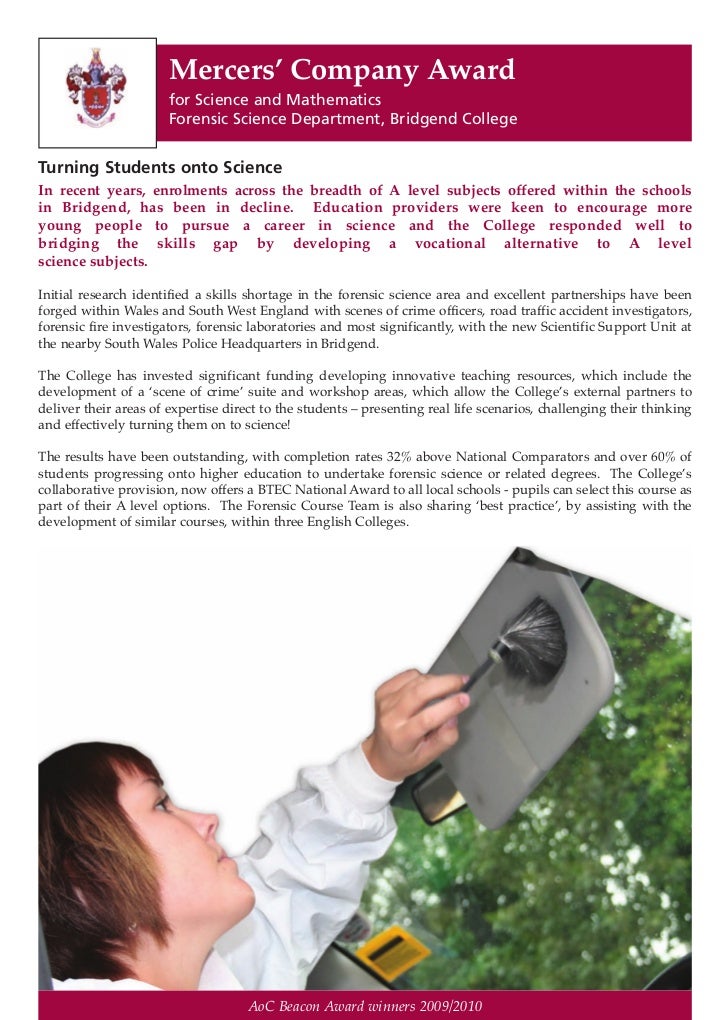 aoc beacon awards 2009 10 winning college profiles direct on scene education flyer