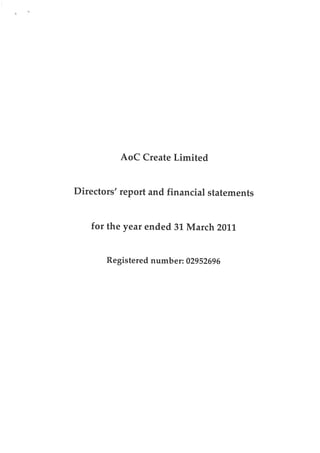 AoC Create Ltd financial statements 2011  