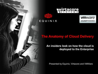 The Anatomy of Cloud Delivery An insiders look on how the cloud is deployed to the Enterprise Presented by Equinix, Virtacore and VMWare 