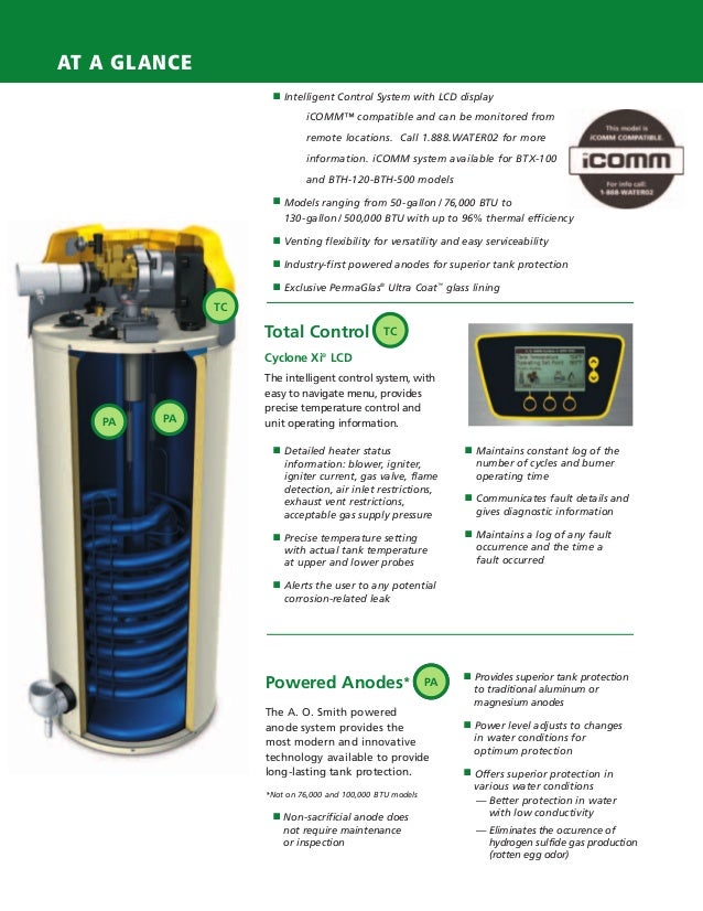 ao cyclone xi brochor ao smith bth 199 spec sheet