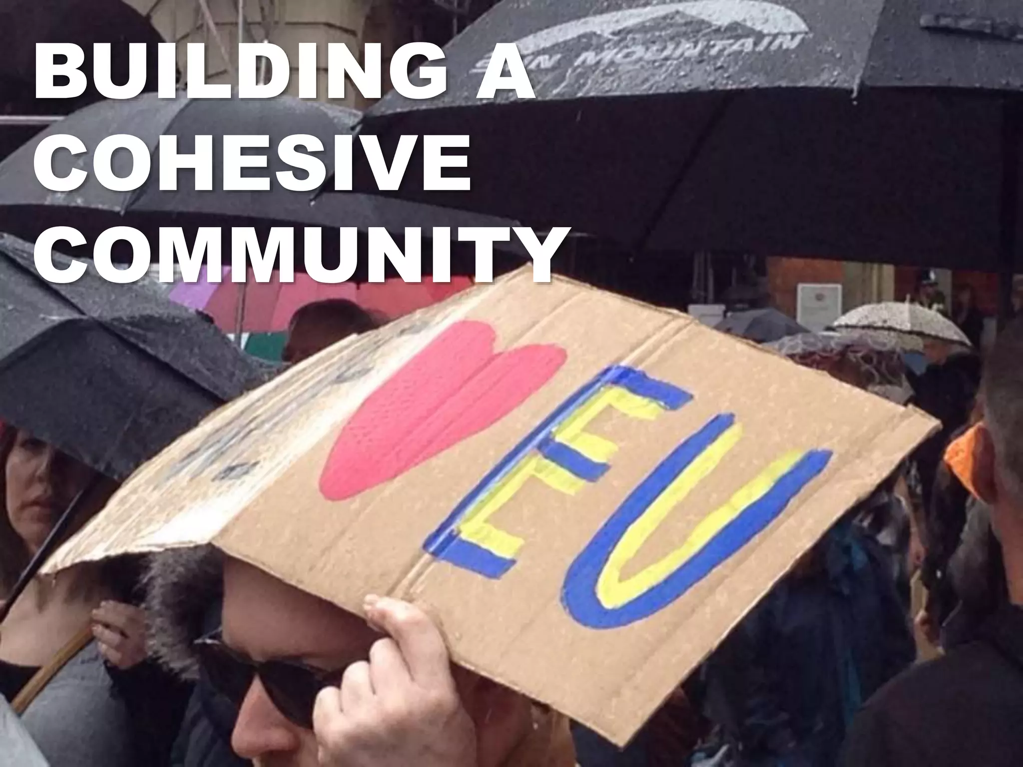 BUILDING A
COHESIVE
COMMUNITY
 